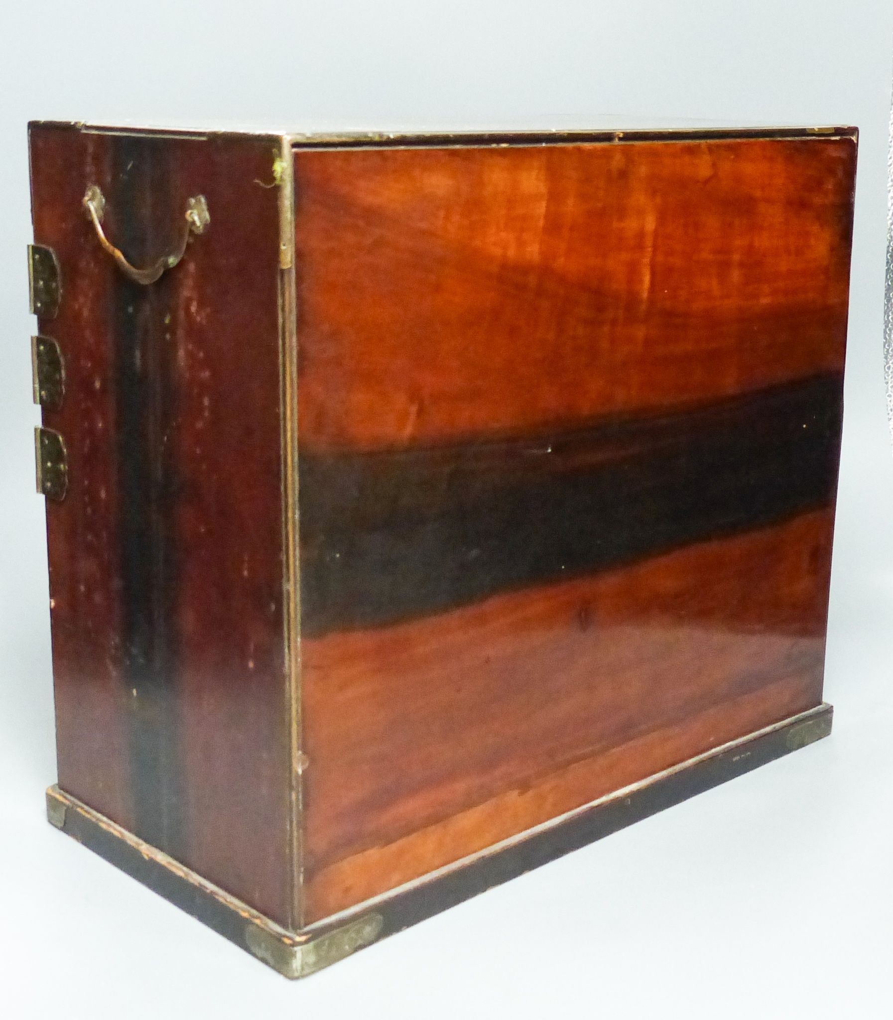 A Japanese lacquer and abalone inlaid table cabinet, 36.5cm wide